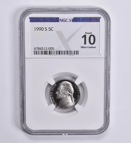 1990-S Jefferson Nickel Proof 10 UCAM NGC X NGCX