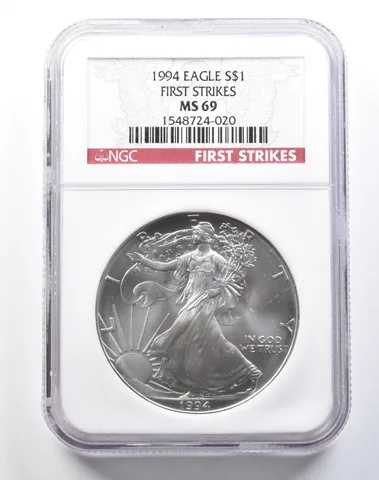 1994 American Silver Eagle First Strikes MS69 NGC a1373