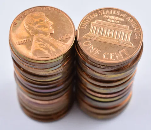 (50) Proof 1961 Lincoln Memorial Cents - ROLL of 50 Coins