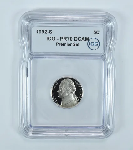 1992-S Jefferson Nickel Premier Set PR70 DCAM ICG