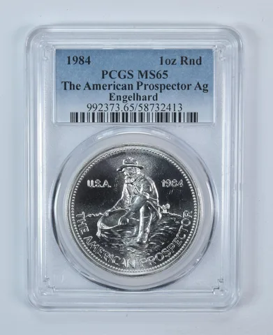 1984 Engelhard Prospector 1 Oz Silver Round MS65 PCGS