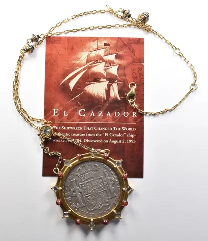 1783 Mo Mexico 8 Reales Necklace El Cazador Real Pirate Treasure *4745