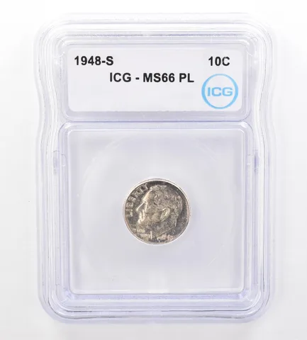 1948-S Roosevelt Dime MS66 PL ICG Beautiful Tone *7305