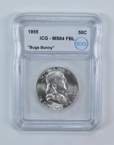 1955 Franklin Half Dollar Bugs Bunny MS64 FBL ICG