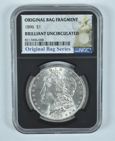 1896 Morgan Silver Dollar Original Bag Fragment BU NGC