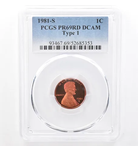 1981-S Lincoln Memorial Cent Type 1 PR69 RD DCAM PCGS Beautiful Tone a7750