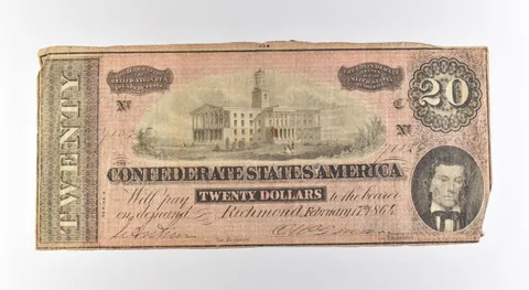 1864 $20 Confederate States Of America Large Note *3160