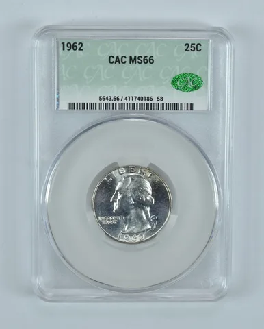 1962 Washington Quarter MS66 CAC CACg