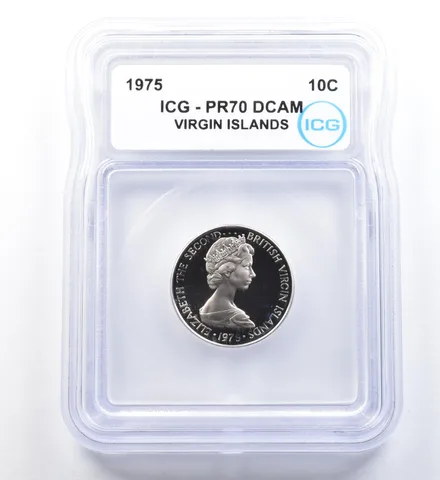 1975 Virgin Islands 10 Cents PR70 DCAM ICG a1159