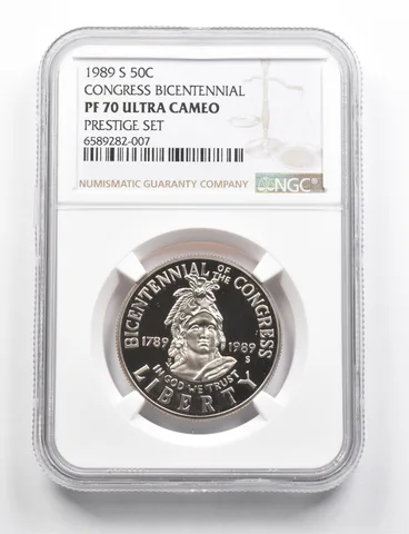 PF70 UCAM 1989-S Congress Bicentennial Commem Half Dollar Prestige Set NGC a9844