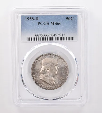1958-D Franklin Half Dollar MS66 PCGS Beautiful Tone *9974