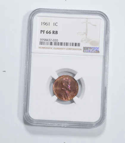 PF66 RB 1961 Lincoln Memorial Cent - Graded NGC Glowing Neon *6943