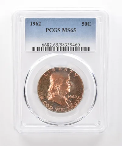 1962 Franklin Half Dollar MS65 PCGS Beautiful Tone *1929