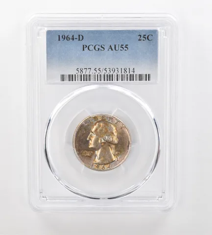 1964-D Washington Quarter AU55 PCGS Beautiful Tone *0957