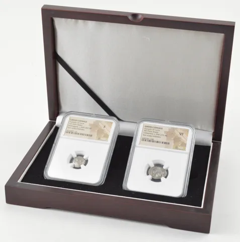 (2) Greek Dynasts Of Lycia F 390-360 BC & VF 390-375 BC NGC BOX *3524
