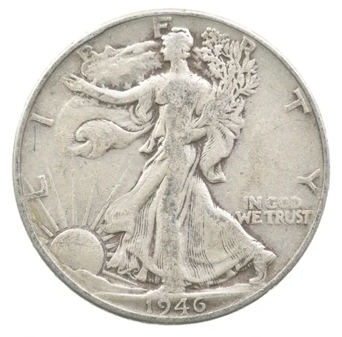 1946 Walking Liberty Half Dollar DDR Double Die Reverse *3214