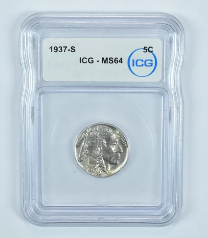 1937-S Indian Head Buffalo Nickel MS64 ICG