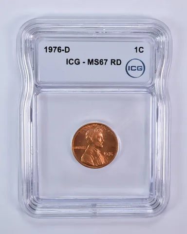 1976-D Lincoln Memorial Cent MS67 RD ICG