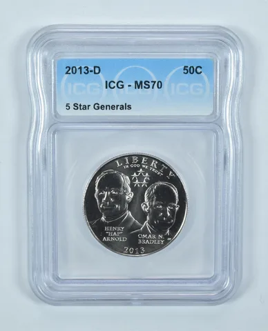 2013-D 5 Star Generals Commemorative Half Dollar MS70 ICG