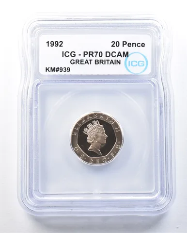 1992 Great Britain 20 Pence KM#939 PR70 DCAM ICG *8965