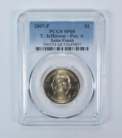 2007-P Presidential $1 Thomas Jefferson Satin Finish SP68 PCGS