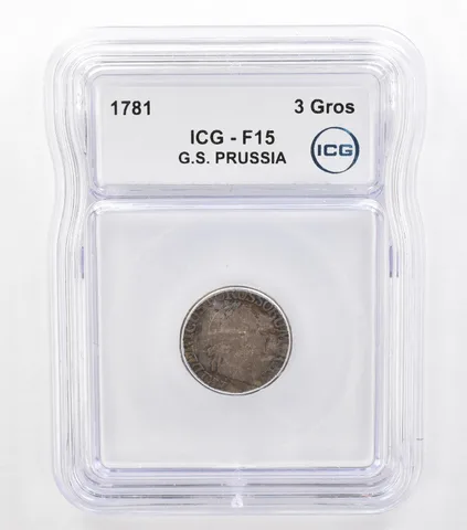 1781 German States Prussia 3 Groschen F15 ICG Beautiful Tone *5738