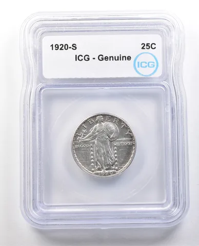 1920-S Standing Liberty Quarter Genuine ICG *1218