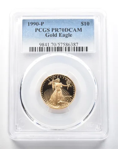 1990-P $10 American Gold Eagle 1/4 Oz Gold PR70 DCAM PCGS
