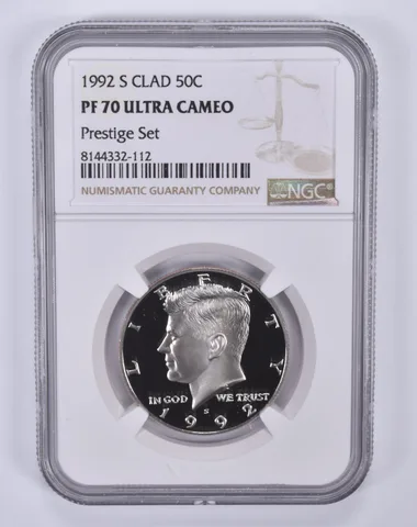 1992-S Kennedy Half Dollar CLAD Prestige Set PF70 UCAM NGC Brown Label