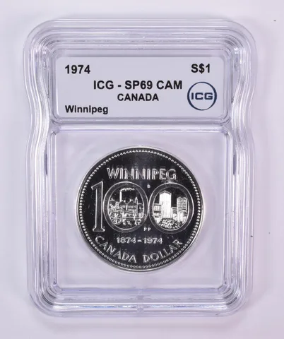 1974 Canada 1 Dollar Silver Winnipeg SP69 CAM ICG