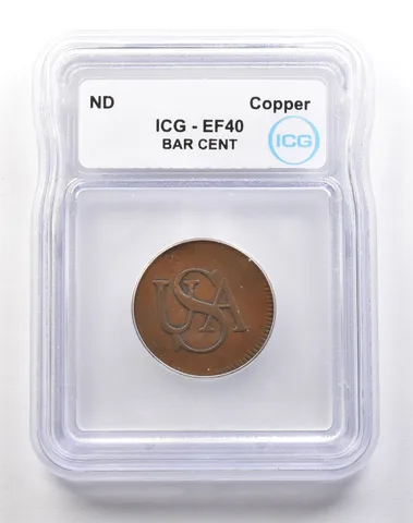(1785) USA Copper Bar Cent EF40 ICG a1812