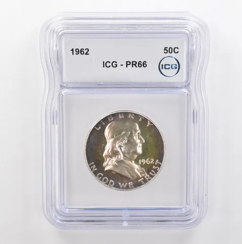 1962 Franklin Half Dollar PR66 ICG Peripheral Tone *5382