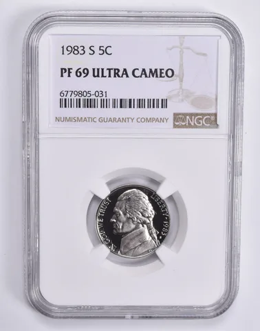 1983-S Jefferson Nickel PF69 UCam NGC Brown Lbl