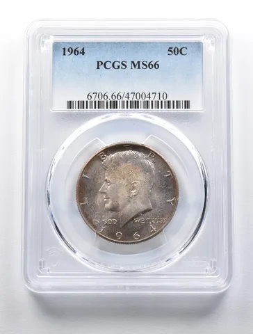 MS66 1964 Kennedy Half Dollar PCGS Insane color a2243