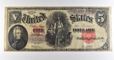 1907 $5 Legal Tender Large Note Red Seal *3523