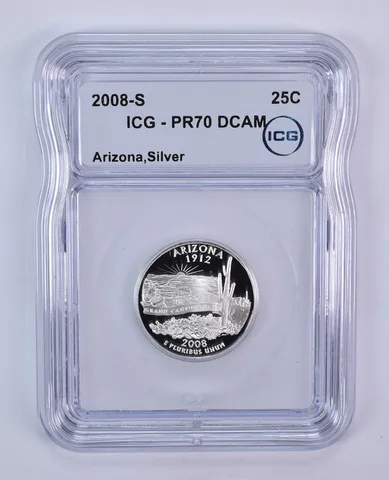 2008-S Washington State Quarter Arizona Silver PR70 DCAM ICG