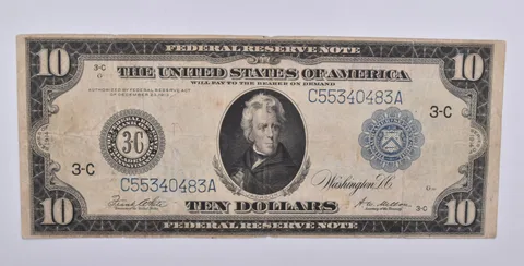 1914 $10 Philadelphia PA US FRN Large Note Blue Seal FR 915 C Fine *9159