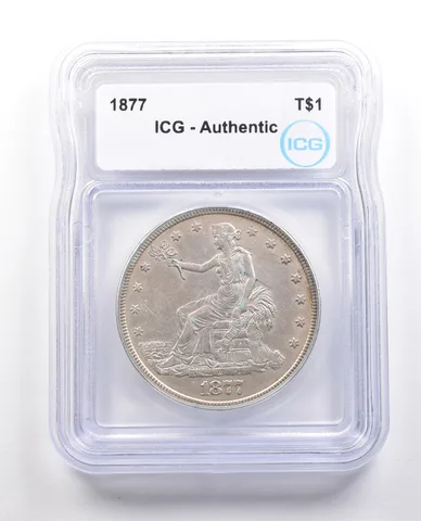 1877 Seated Liberty Trade Dollar Authentic ICG *6022