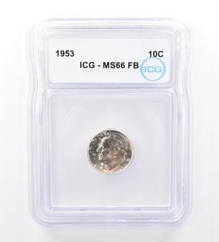 1953 Roosevelt Dime MS66 FB ICG Beautiful Tone a1567