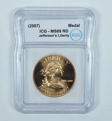 (2007) Jefferson's Liberty Medal MS69 RD ICG