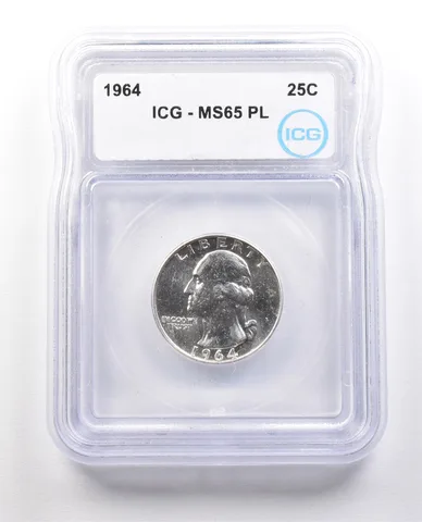 1964 Washington Quarter MS65 PL ICG *1390
