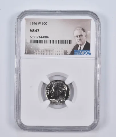 1996-W Roosevelt Dime MS67 NGC Special Lbl