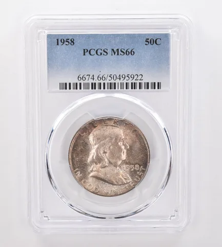 1958 Franklin Half Dollar MS66 PCGS Beautiful Tone a9981