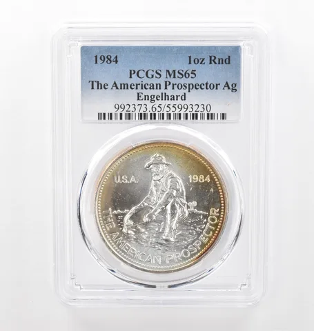 1984 Engelhard Prospector 1 Oz Silver MS65 PCGS Beautiful Tone *2162