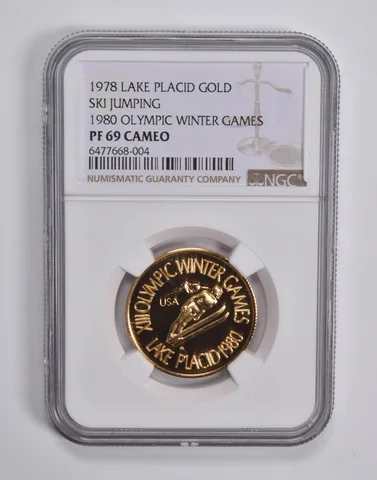 PF69 CAM 1978 Lake Placid Gold 1980 Olympic Winter Games Ski Jumping NGC *6523