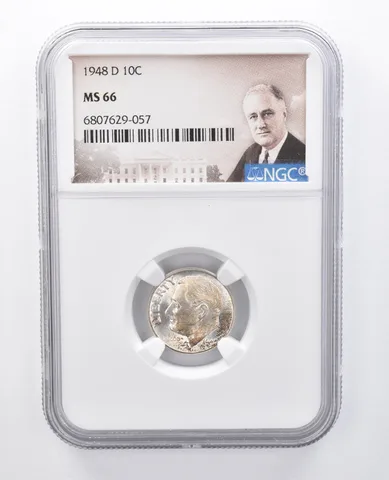 1948-D Roosevelt Dime MS66 NGC Beautiful Sheen a7939