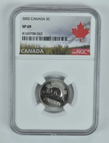 2002 Canada 5 Cents Beaver SP69 NGC Canada Label