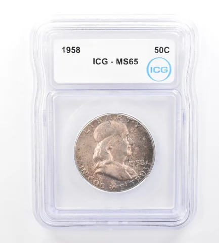 1958 Franklin Half Dollar MS65 ICG Beautiful Tone *1659
