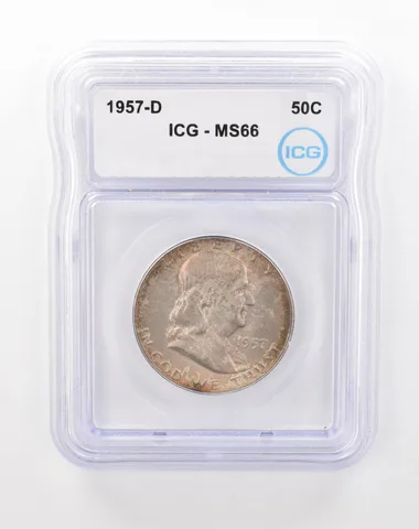 1957-D Franklin Half Dollar MS66 ICG Beautiful Tone *1201