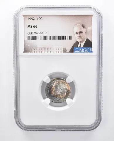 1952 Roosevelt Dime MS66 NGC Blue Tone *7943